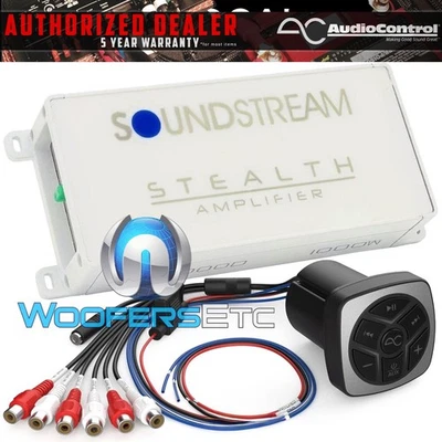 AUDIO CONTROL pkg SOUNDSTREAM SM4.1000D MARINE MOTORCYCLE 4-CH AMPLIFIER + ACX-BT3 BLUETOOTH
