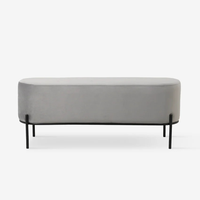 Banc d'entrée gris Monet en velours pour optimiser l'espace et s'asseoir facilement