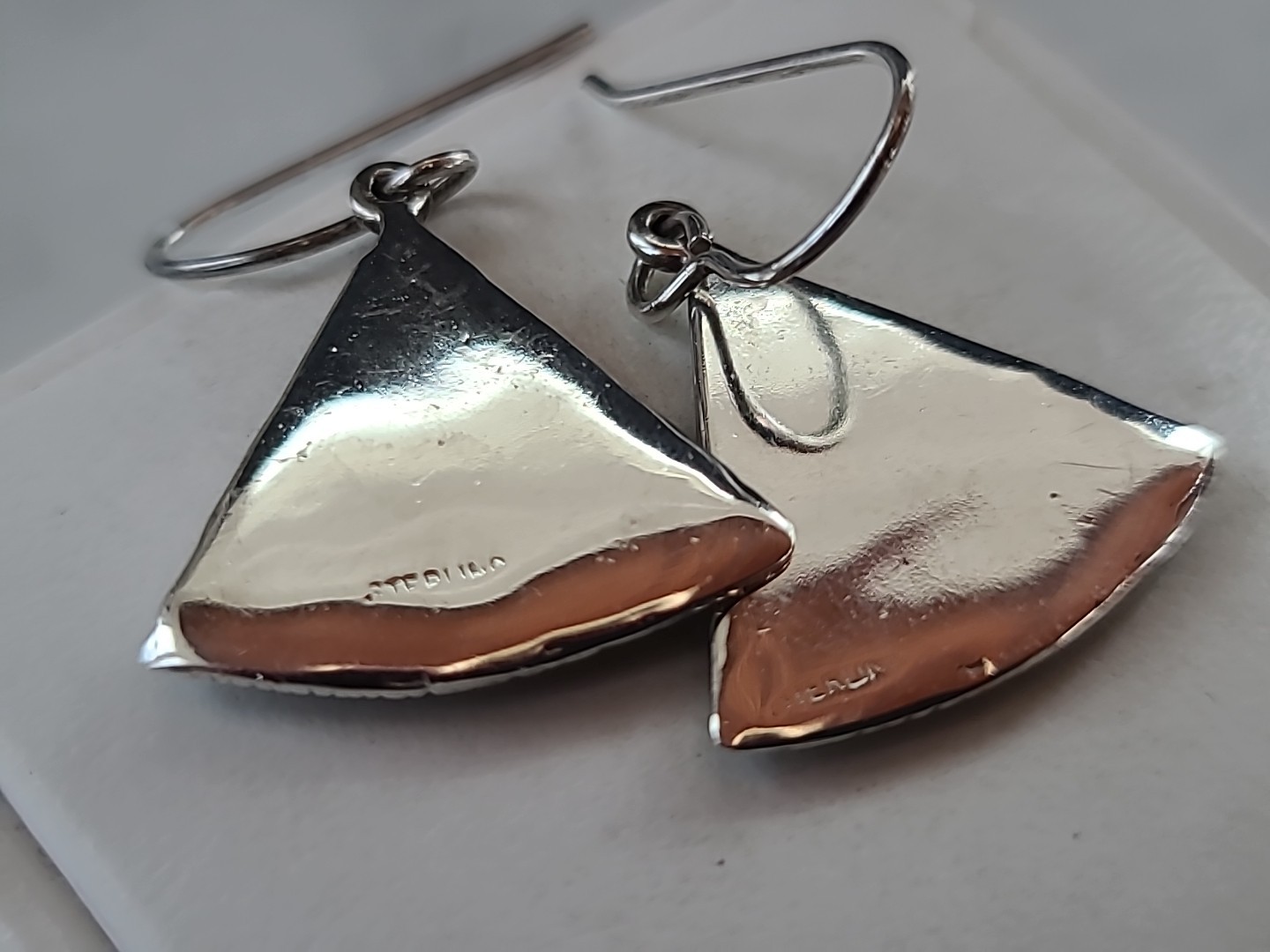 925 Sterling Silver Abstract Triangular Shaped Da… - image 7