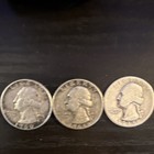 Lot of 3 Silver Washington Quarter Dollar Coins 25C Eagle Reverse Circulated — photo 1