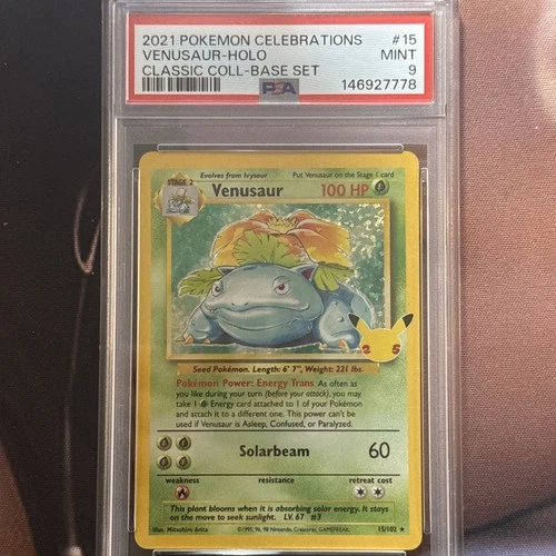2021 POKEMON CELEBRATIONS CLASSIC COLL #15 VENUSAUR-HOLO PSA 9