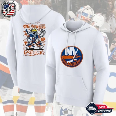 US STOCK - New York Islanders 2025 Goat USA Logo Hoodie Reprint S-5XL Unisex