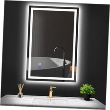 LED Bathroom Mirror with Lights: 24X36 Dimmable LED Bathroom Vanity Mirror -