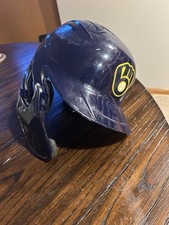 Game Worn Brewers Postseason Helmet 