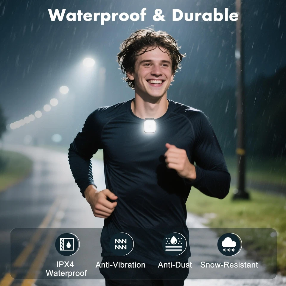 Paquete de 2 luces de circulación recargables linternas de seguridad LED 4 modos con clip Foto 3 de 4