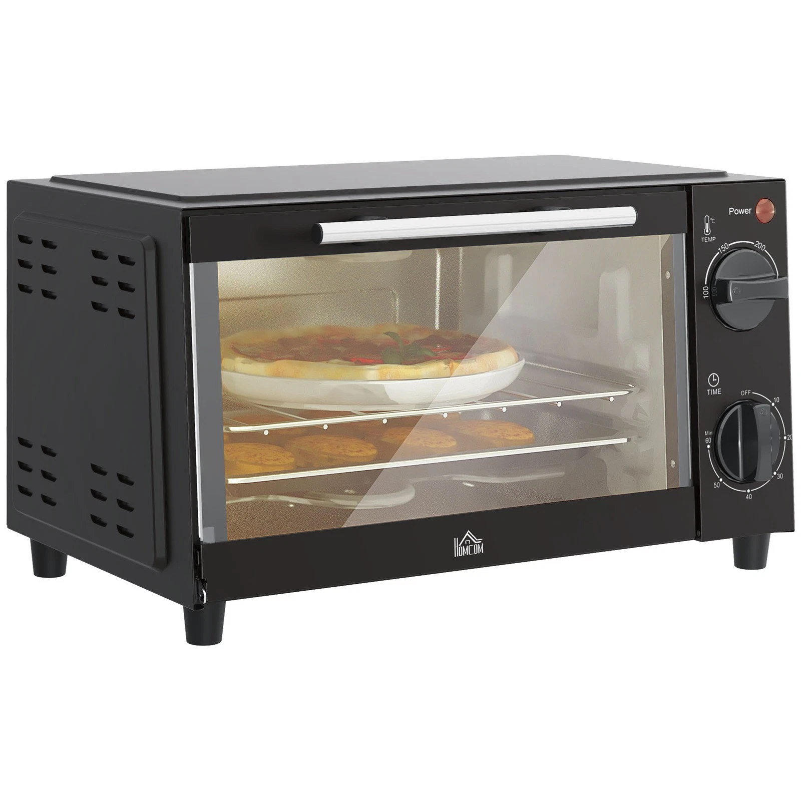 HOMCOM Mini Oven 9L Countertop Toaster Oven with Timer Control 750W Black
Opens in a new window or t