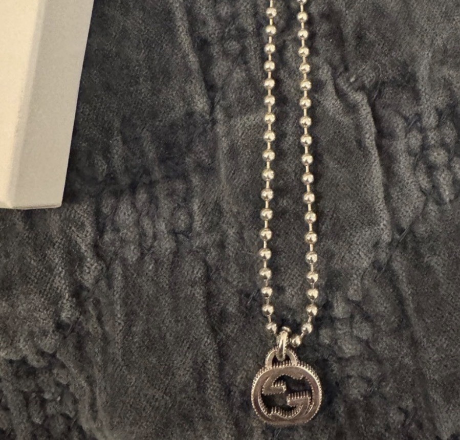Gucci authentic Interlocking double G Pendant sta… - image 5