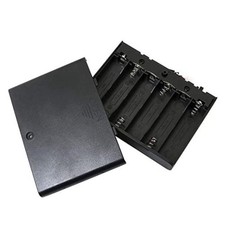 9V Battery Holder 6X 1.5V AA Battery Storage Case Black Box with ON/Off