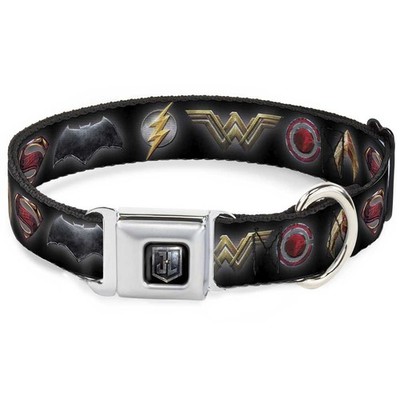 Dog Collar JLBS-JL 2017 Badge Full Color Black/Grays Justice League 2017 6-Super