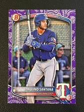Paulino Santana 2025 Bowman Prospect Purple Pattern Border /199 Rangers 