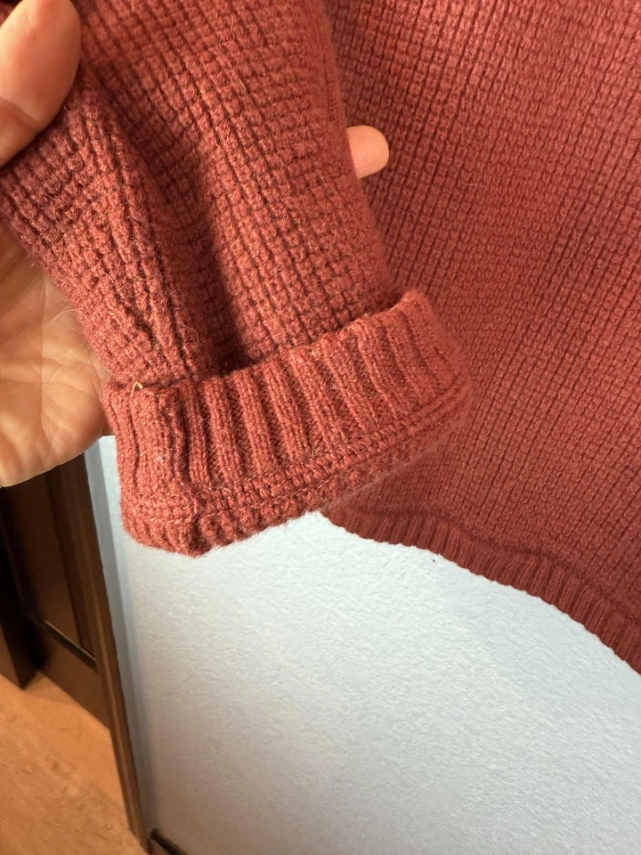 Suéter The Territory Ahead Para Hombres Grande Rojo Lana Cachemira Media Cremallera Pullover Cálido Foto 4 de 4