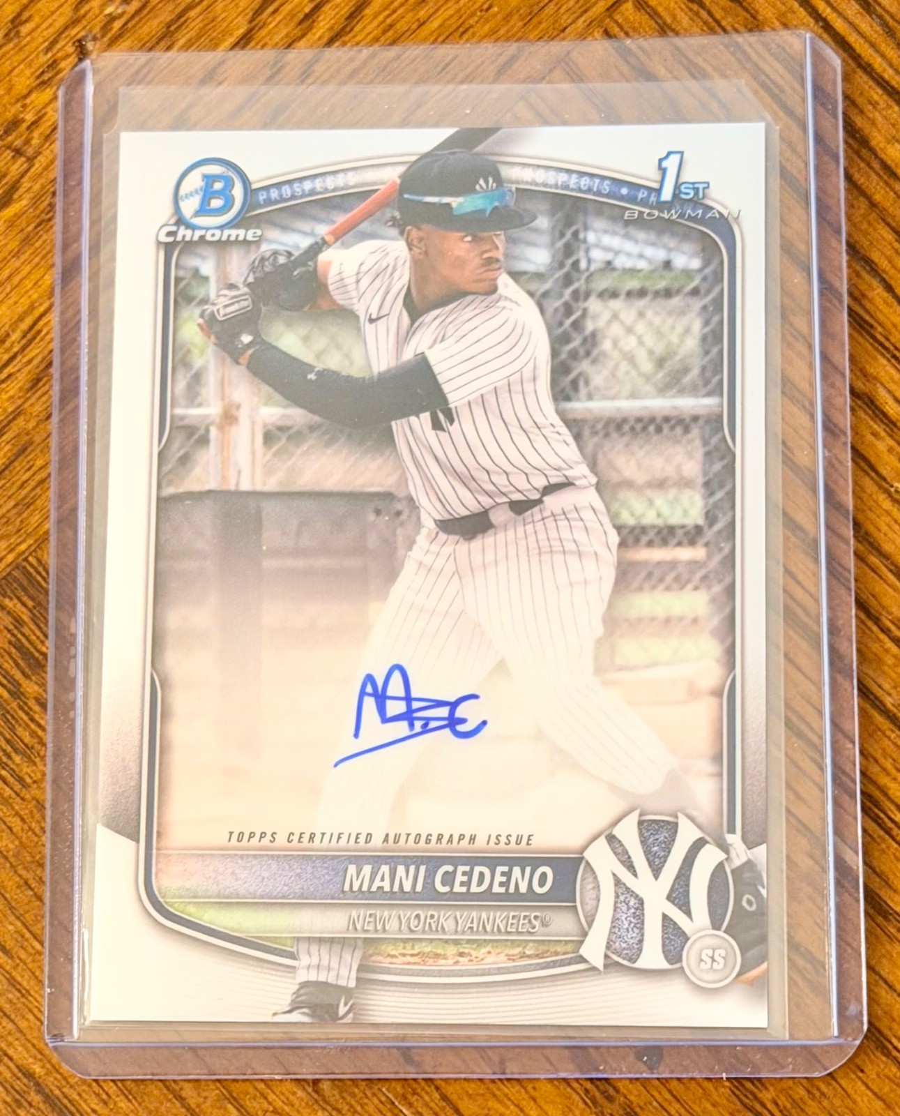 Mani Cedeno Rookie Auto 2025 Bowman Chrome Prospect Autographs 1st Yankees