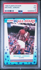 1989 FLEER STICKER #3 MICHAEL JORDAN PSA 5