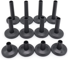 Pack of 12 Black Cymbal Felts Sleeves, 3 Sizes Cymbal Stand Sleeve, Plastic Drum