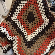 Handmade Crochet Afghan Blanket 70 X 75 Approx Fall Colors Granny Core