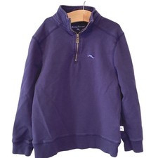 Tommy Bahama Boys NAVY BLUE 1/4 Zip Pullover Logo Sweatshirt - Size Small 5/6