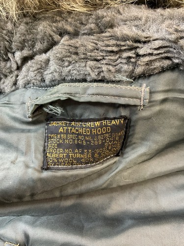 Vintage Air Force Parka Heavy 1950s USAF N-3B Jacket Albert Turner Real Fur S - Bild 4 von 22