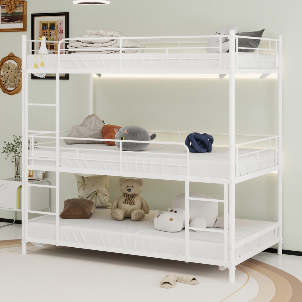 Bed With Built-in Ladder And Full-length Railing