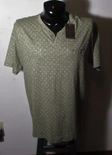 COPPER & OAK Green Short Sleeve Henley Shirt Size 2XL NWT