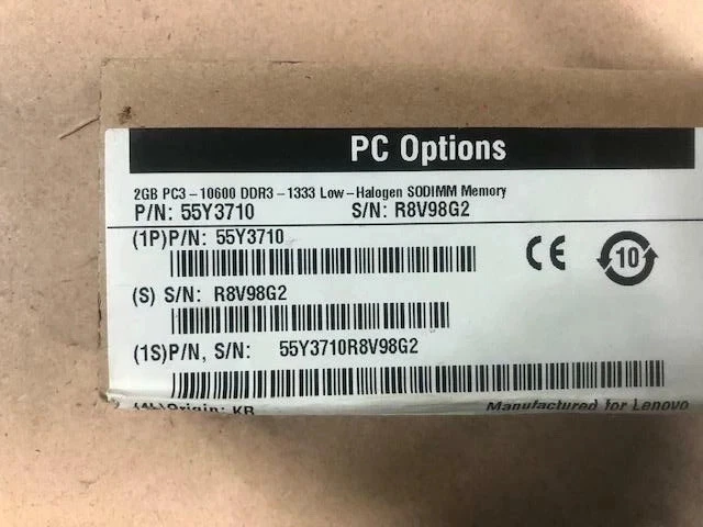 Lenovo 55Y3710 RAM Module 2 GB PC3 10600 DDR3 1333 Low - Halogen SODIMM Memory - Image 2 of 2
