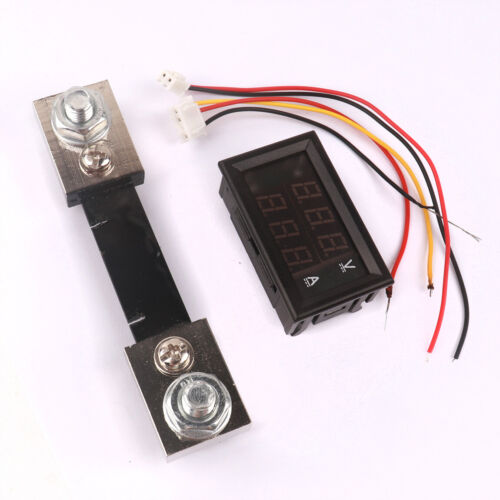 DC0-100V 100A Voltmeter Amperemeter LED Doppelt Digital Volt Amp Meter+Shunt - Bild 3 von 12