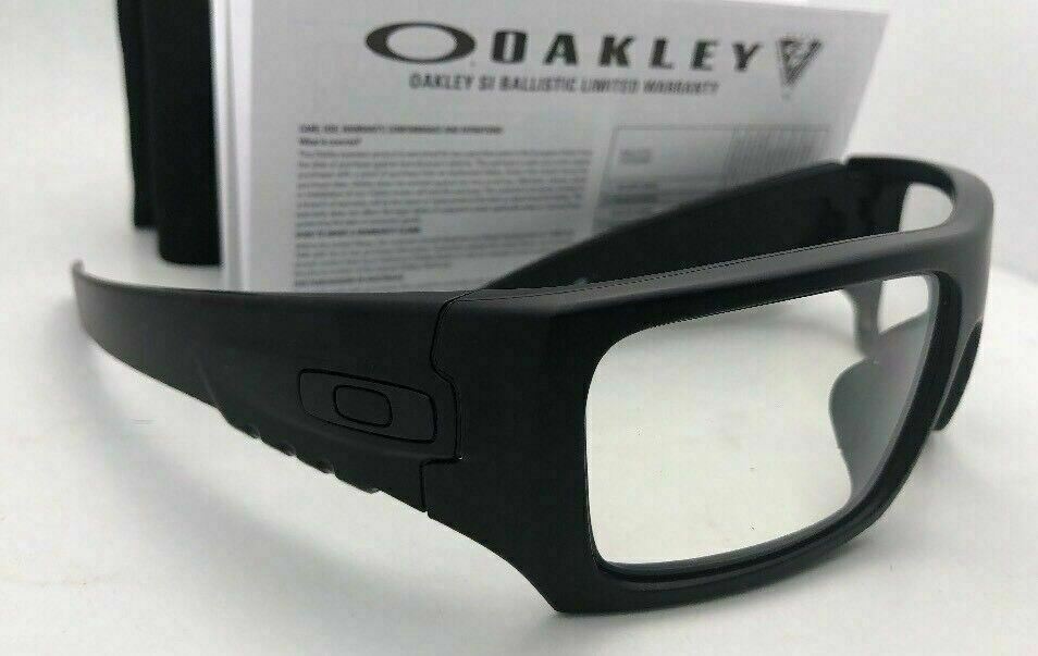 Oakley Clean Industrial Det Cord Glasses (Matte Black Frame / Clear Lens)  with USA Flag Lens Cleaning Kit