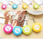 1pc Deli Stationery Key Chain Measure 1.5m x 7.5mm Plastic Tape Measure No.8213