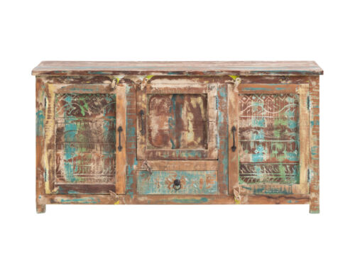 Waschtisch Blue Lagoon Holz Mango rustikal farbig Badschrank Badmöbel Kommode - Bild 7 von 7