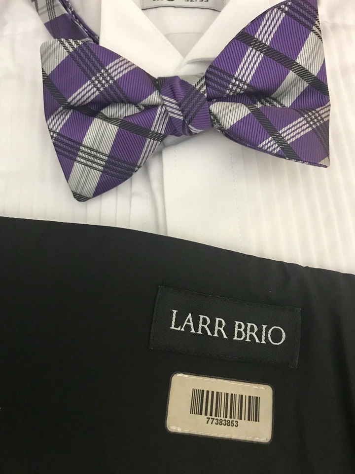 Juego de fajarita y pajarita a cuadros para hombre, empaquetado suave para ahorrar en el envío. Foto 3 de 4