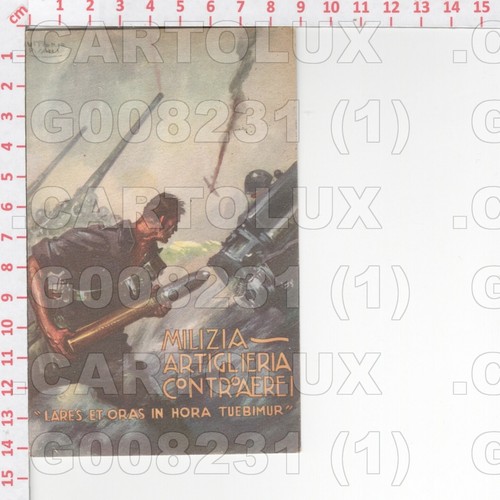 G8231 MILITARE ILLUSTRATORE VITTORIO PISANI MILIZIA ARTIGLIERIA CONTROAEREI 1942