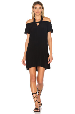 1.STATE Women's Halter Cold Shoulder Shift Dress Rich Black Dress Large |  eBay