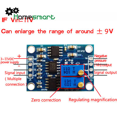 DC 3-11V AD620 Microvolt UV/ MV Voltage Amplifier Signal Instrumentation AHS