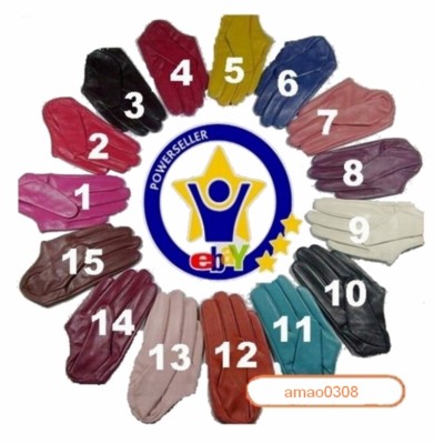 New Women's Real Leather Gloves, Half-palm Five Finger Sheepskin Driving Gloves