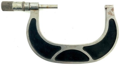 Tubular Co. Outside Micrometer, Friction Thimble, 3”-4" .0001” Range - Picture 2 of 3