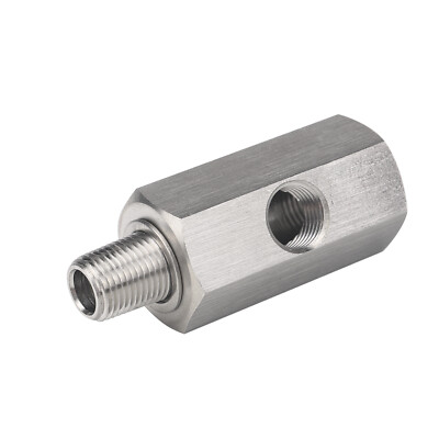 1/8 In BSPT Oil Pressure Sensor Tee to NPT Fitting Turbo Feed Line Gauge Adapter