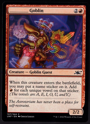 Name Sticker Goblin 107/244 Non Foil Common Unfinity MTG Name Sticker Goblin 107/244 Non Foil Common Unfinity MTG