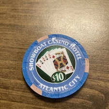 $10  Showboat 4 Aces Poker  atlantic city  casino chip
