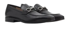 New Salvatore Ferragamo BENFORD Black Leather Men Loafers Shoes 10.5 EEE