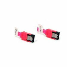 10" SATA III 6Gbps Flat Cable Red, Straight to Straight, Metal Latch