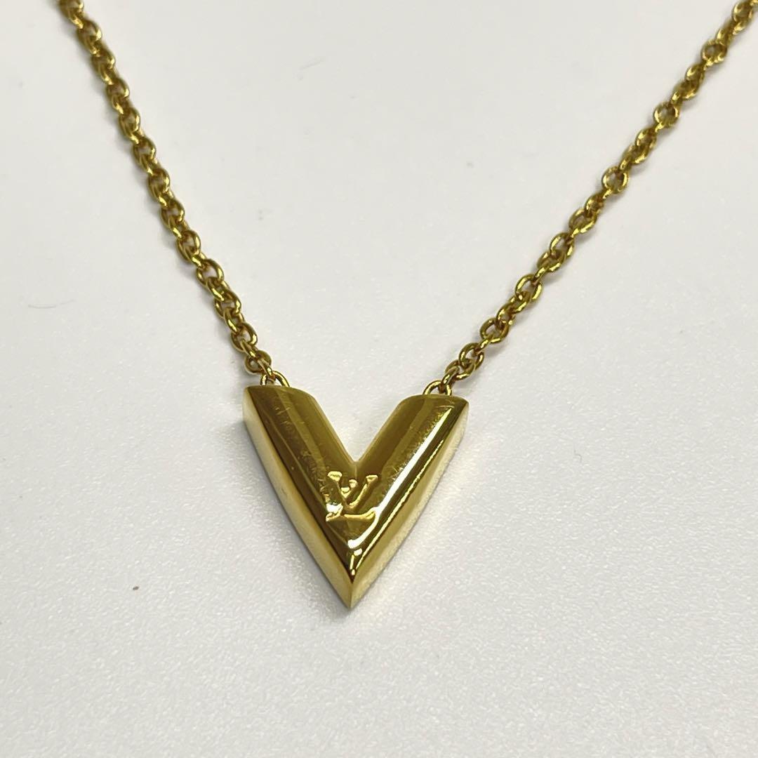 Louis Vuitton Necklace Gold Logo Women's From Japan i5590 | eBay