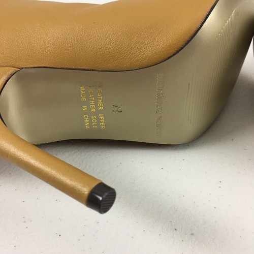 Martinez Valero hellbraune Leder-Stiefeletten Stiefeletten Größe 7,5 rosa Druck Absätze - Bild 8 von 9