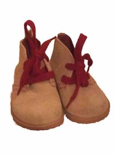 New BABY GAP Brown SUEDE CHUKKA BOOTS Shoes 4 Leather Red Laces Stitching BOYS