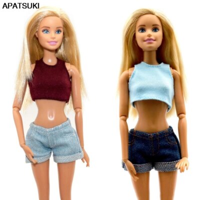 Ärmellose Kurze Oberteile Für Barbie Puppe Kleidung Outfits 1/6 Puppen Zubehör