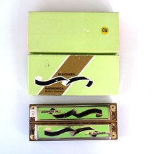 Hohner Double Harmonica w/Original Case  Paper Made in Germany Very Rare  
