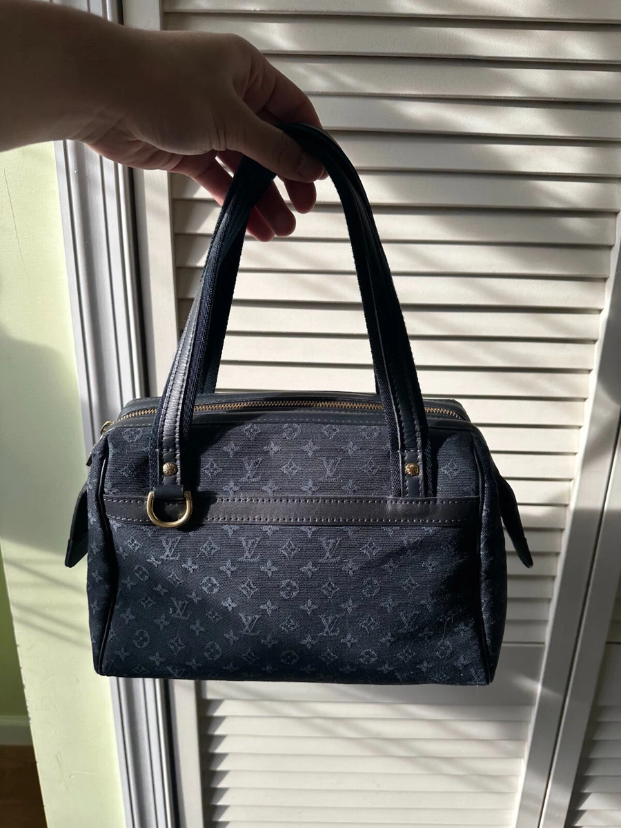 Louis Vuitton Navy Monogram Mini Lin Josephine GM Boston Speedy