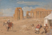John Frederick Lewis - The Ramesseum Giclee Fine Art Print on Canvas Wall 36"