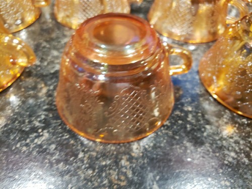 11 Marigold Carnival Glass iridescent tea cup Normandie - Picture 9 of 13