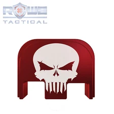 Rowe Tactical Rear Slide Cover Plate for Glock Gen 1-5 -Red- Rowe Punisher Skull
