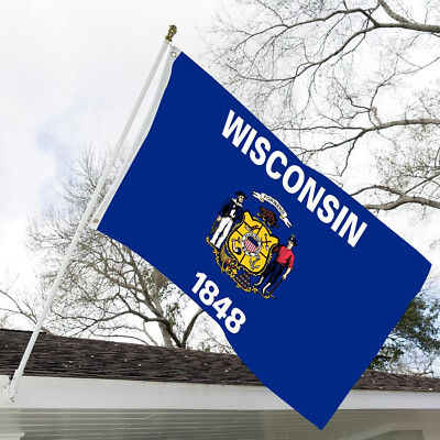 BC Flags Easy Flyer 3x5 Foot Wisconsin State Flag - Wisconsin WI Flags Polyester