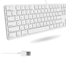 Compact Full-Size USB Wired Keyboard with Numeric Keypad - Mac  PC Compatible